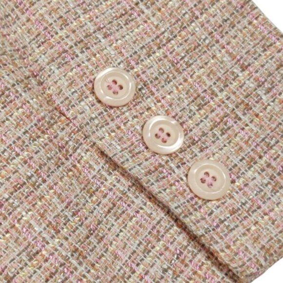 Da Rue 14 womens blazer vintage pastel tweed structured power jacket made in USA - Picture 9 of 12